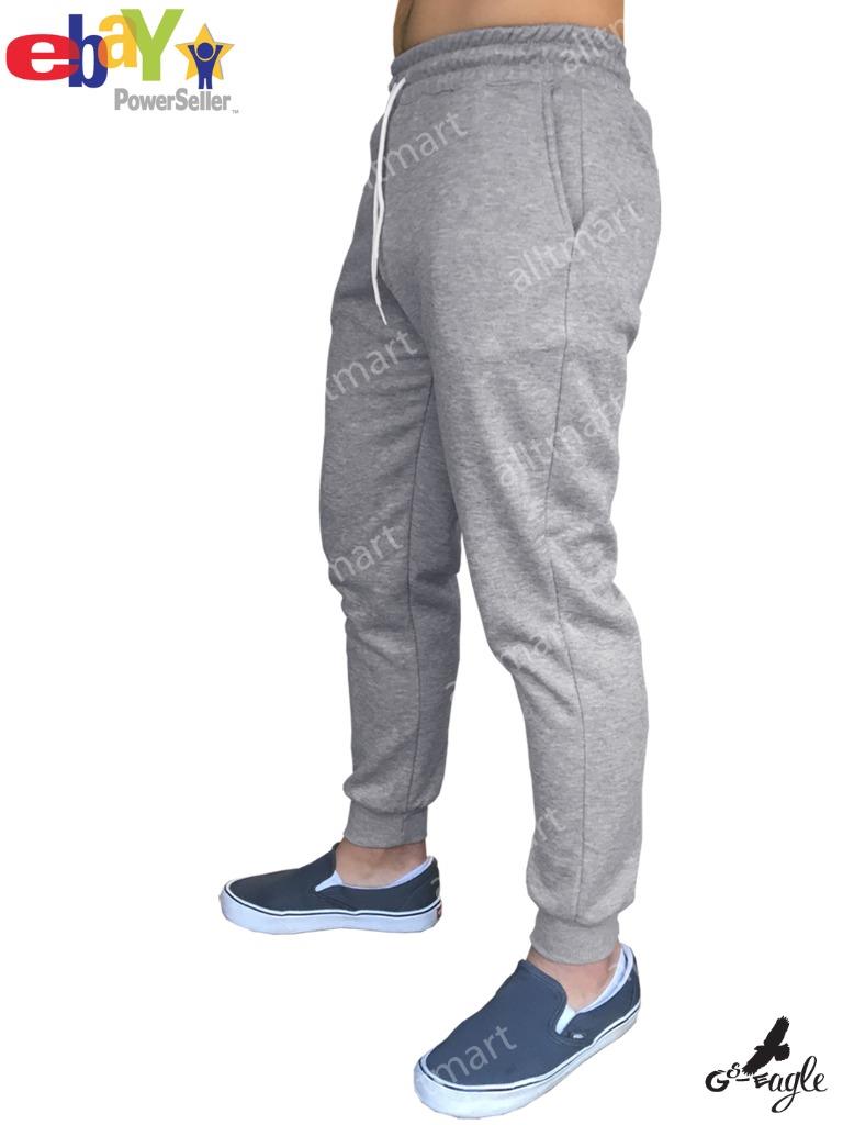 men pleated plain drawstring joggers