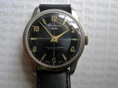 vintage remington electra mens swiss watch diamon tooled