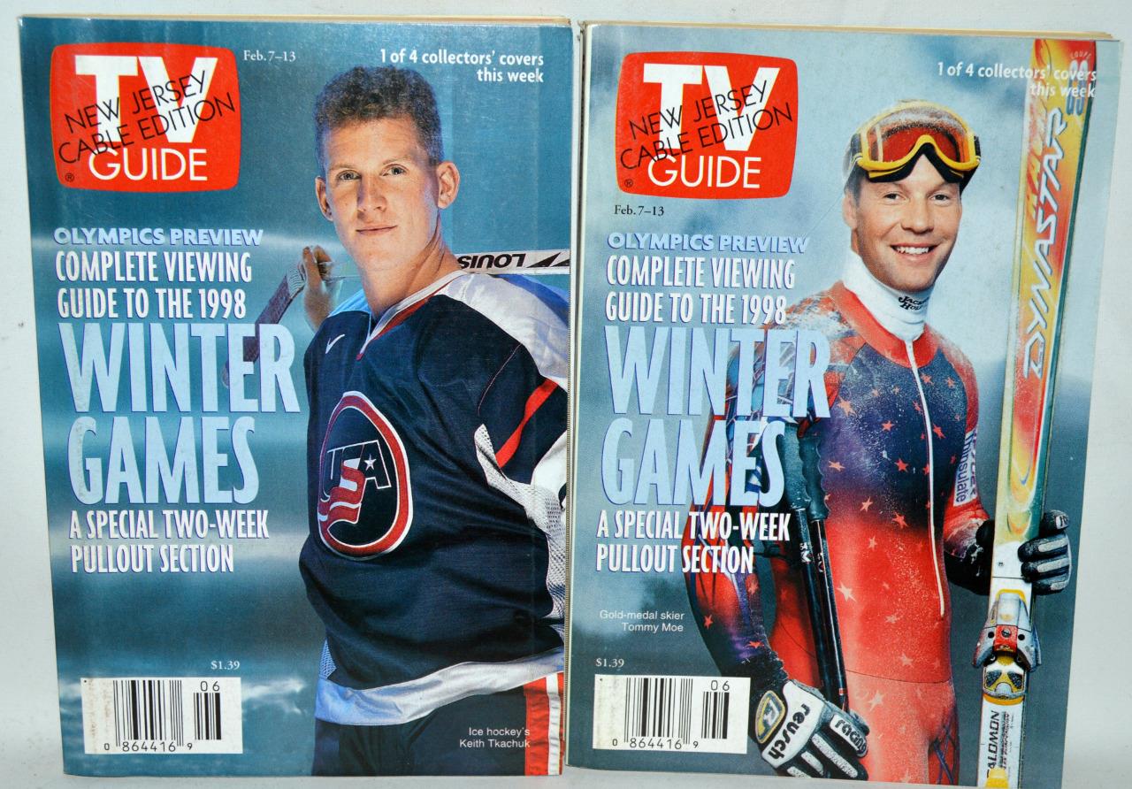 Lot Of 2 Vintage 1998 Feb 7 13 Tv Guides Olympic Preview Winter