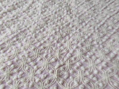 VINTAGE PINK & WHITE POPCORN SNOWFLAKE CHENILLE BEDSPREAD FULL SIZE ...