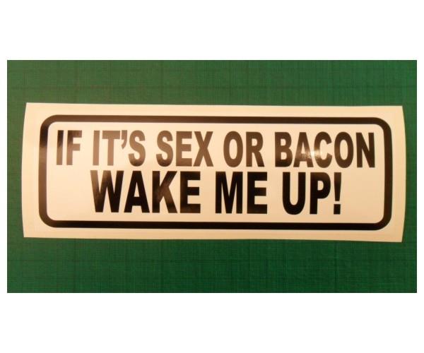 If It S Sex Or Bacon Wake Me Up Funny Vinyl Sticker Decal Prnt Ebay