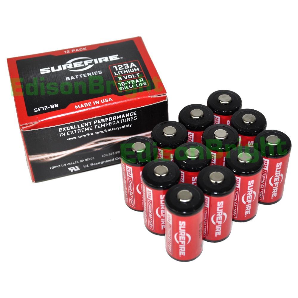 New 12 Pack SureFire CR123A lithium batteries (Made in USA) SF123A