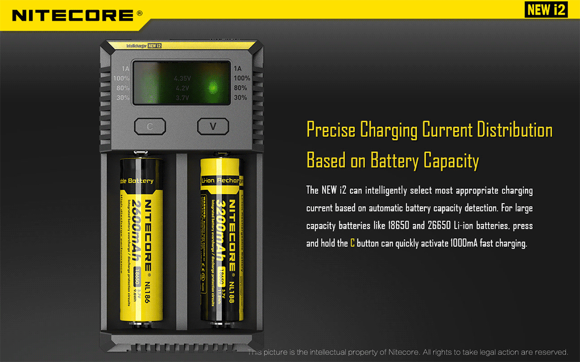 NITECORE New i2 2016 Version smart charger IMR/Liion/NiMH 18650/16340
