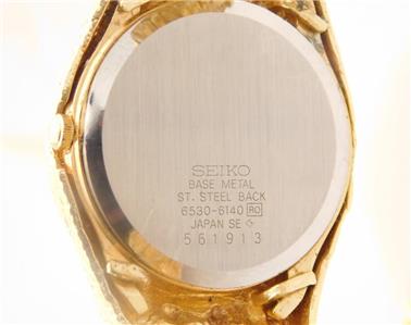 seiko 14k gold mens watch