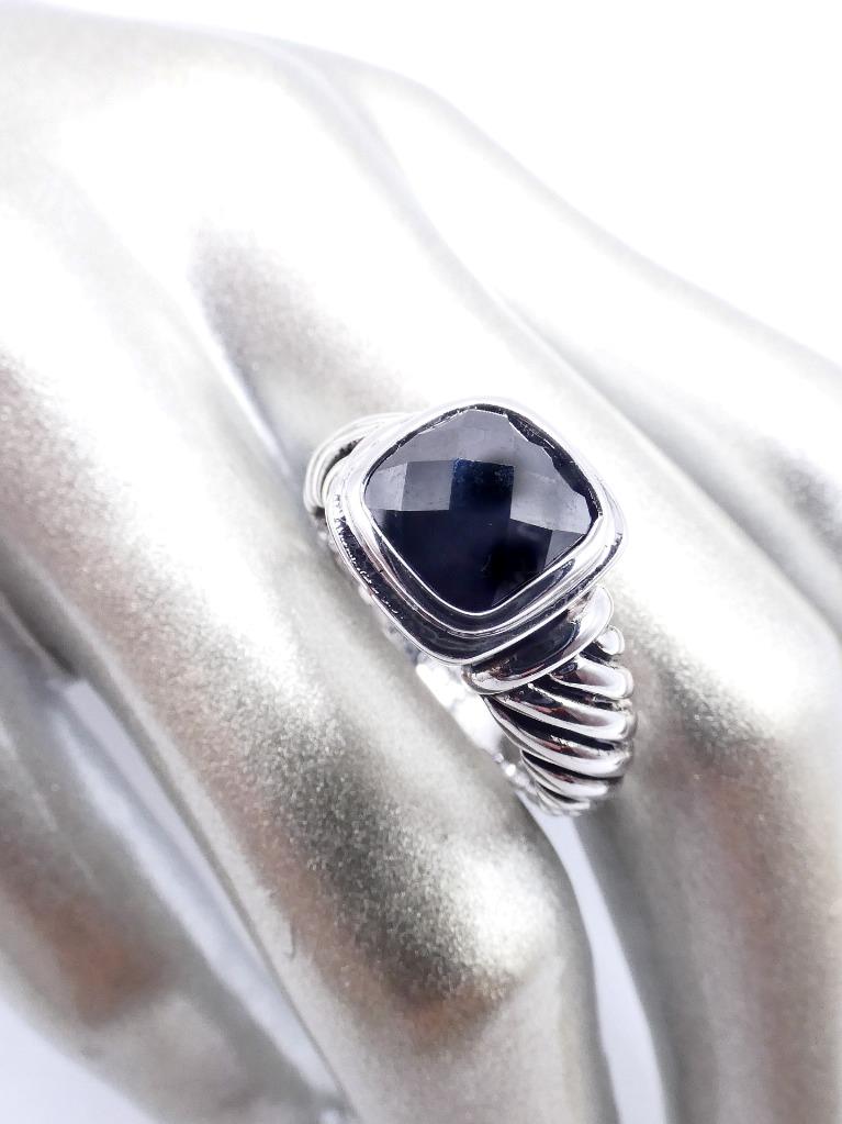 EXQUISITE 18kt White Gold Plated Square Cushion Cut Crystal Cable Ring S56789 - Picture 19 of 19