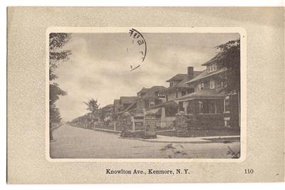View Of Houses On Knowlton Avenue Kenmore New York Ny Pm 1920s