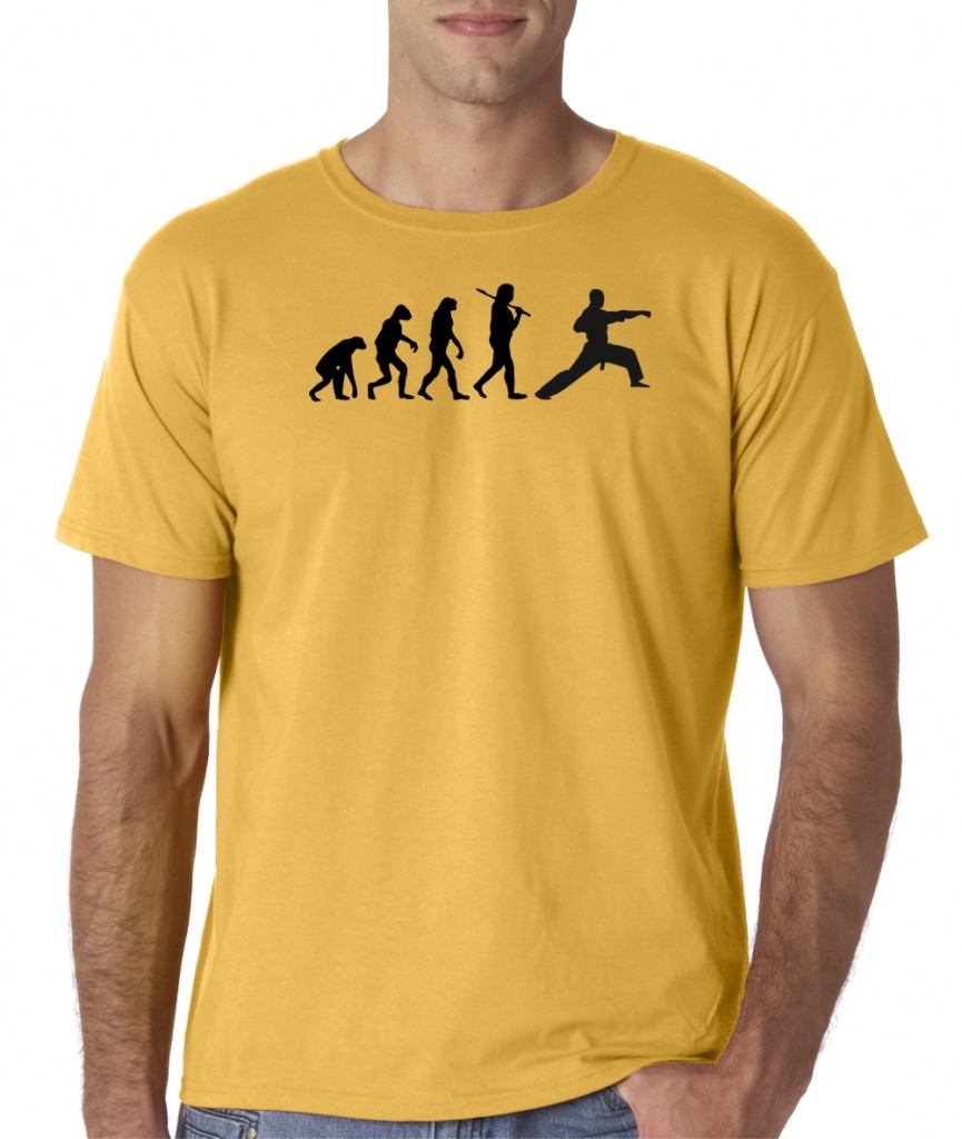 mens evolution of man karate martial arts training t-shirt tee