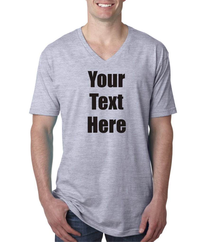 Mens Next Level Custom Personalized Text V-Neck T-Shirt Tee All Sizes ...