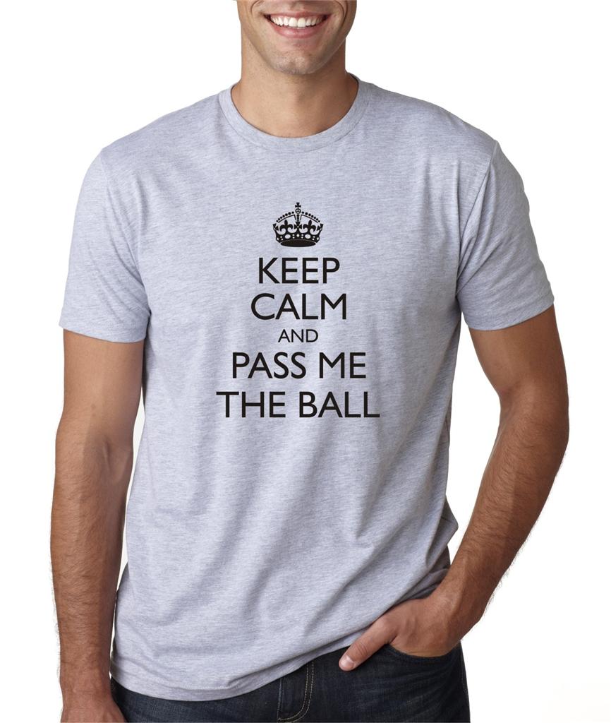 Mens Keep Calm and Pass Me The Ball Funny T-Shirt Sports Football ...