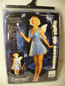 Sexy Blue Fairy Lights up Halloween Costume with Wings NEW Adult Size L ...
