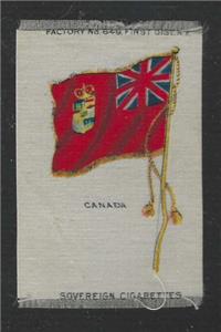 sovereign dual cigarettes CIRCA 1910 SOVEREIGN CIGARETTES FLAG SERIES SILK CANADA VG+
