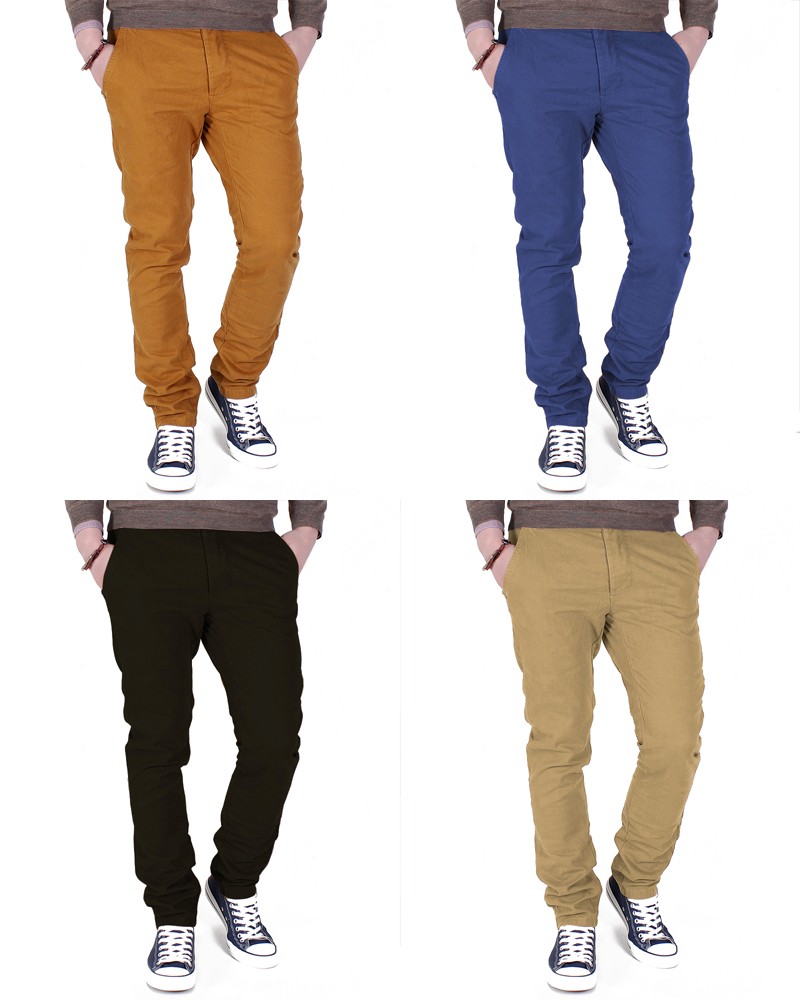 Soul Star Mens Chinos Canvas Slim Skinny Fit Chino Pants Trousers ...
