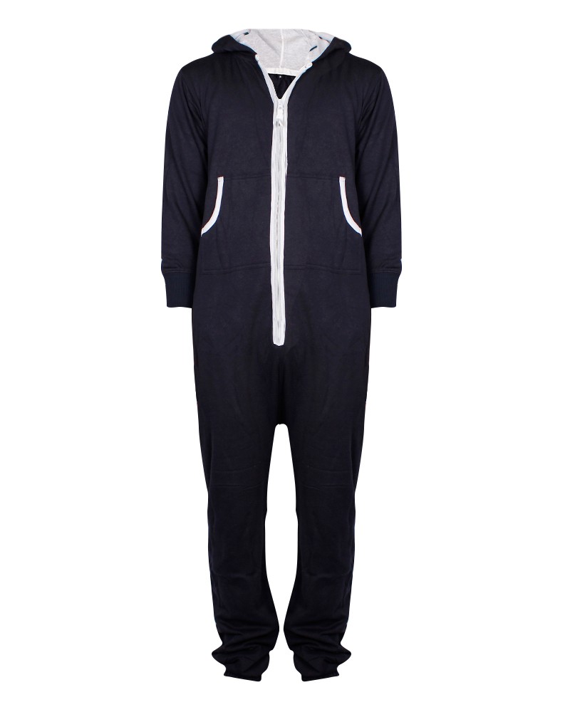 Mens Onesie Jumpsuit Hooded Playsuit Plan ALL IN ONE ZIP Adults Cotton ...