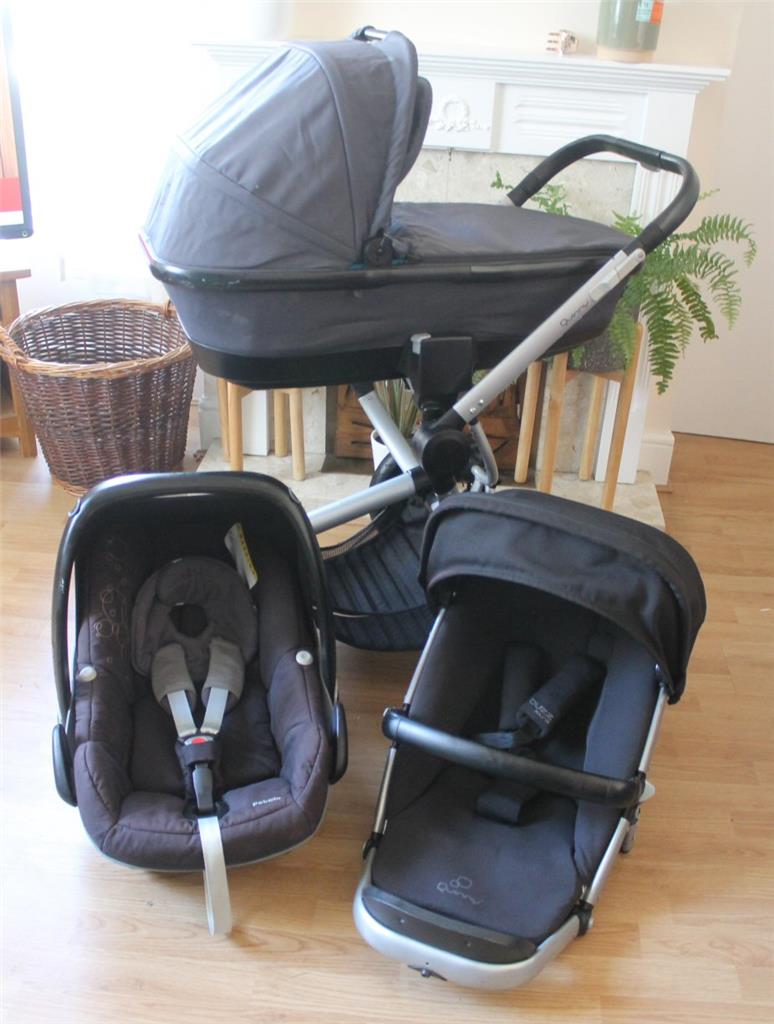 LOVELY QUINNY BUZZ XTRA BLACK PRAM TRAVEL SYSTEM MAXI COSI ...