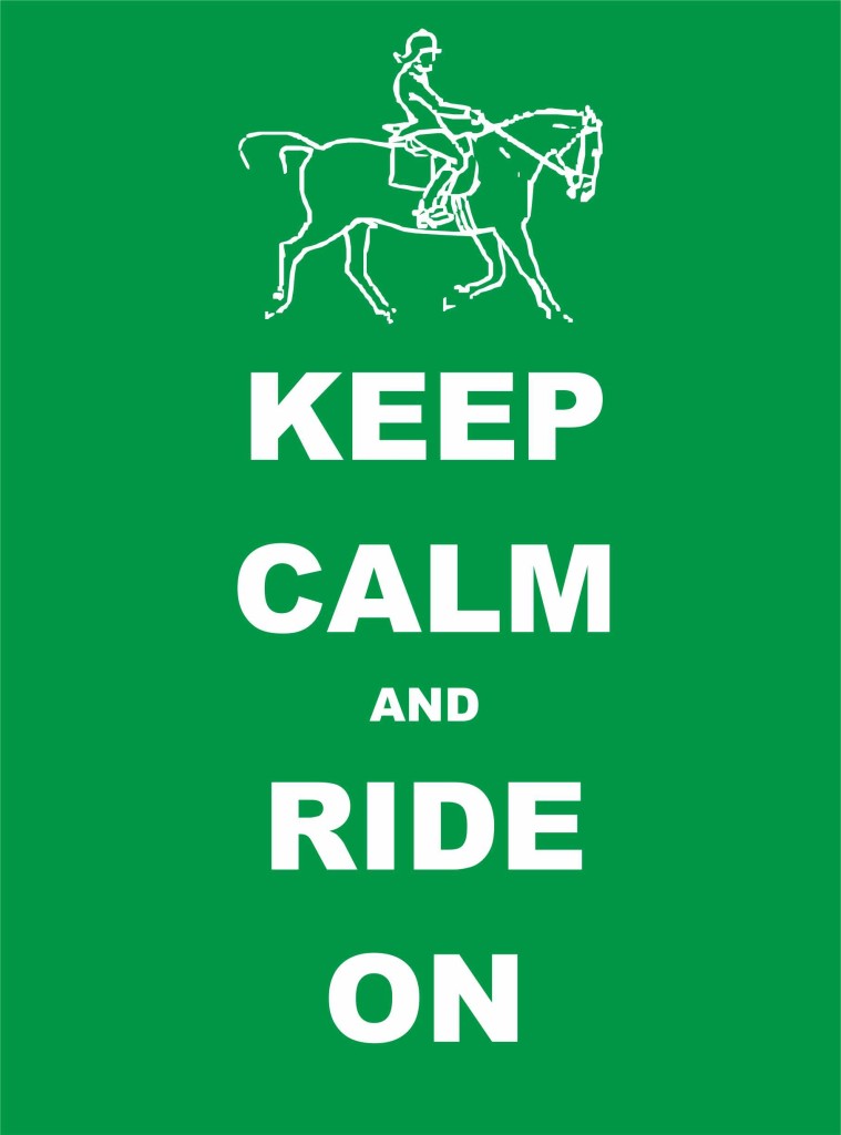 keep calm and ride on metal plaque