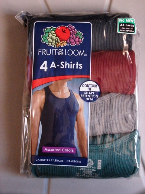 4 Fruit of the Loom Men's Assorted Colors A-Shirt Tank T-Shirt - S, M ...
