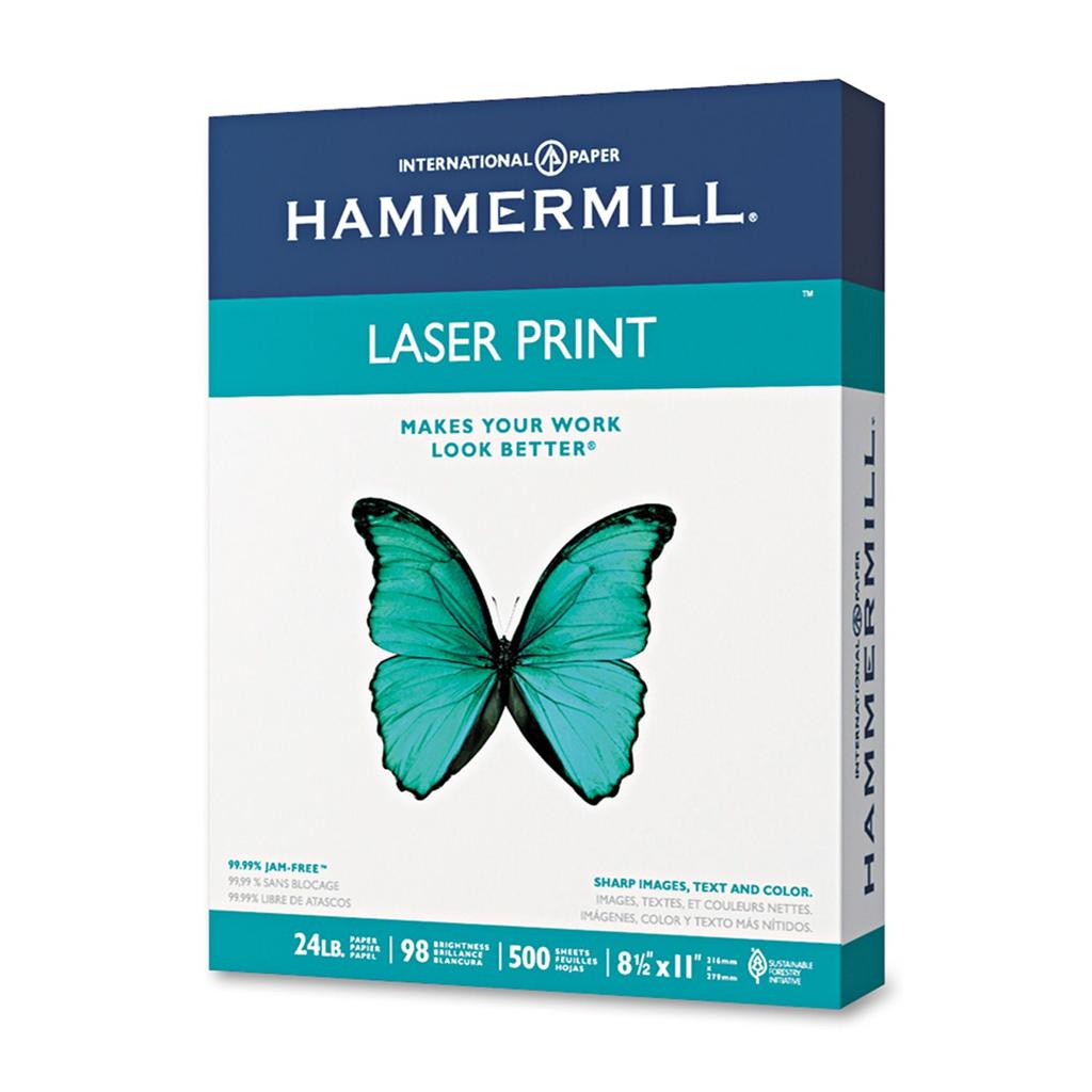 Hammermill Laser Print Paper 98 Bright Letter Size 8-1/2 x 11 One Ream ...