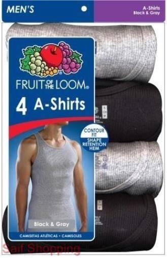 4 Fruit of the Loom Men's Assorted Colors A-Shirt Tank T-Shirt - S, M ...