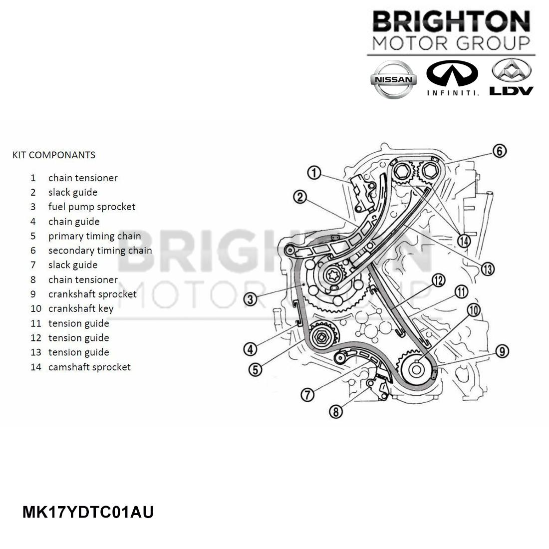 New Genuine Nissan Navara D40 Timing Chain Kit YD25 Spain Built