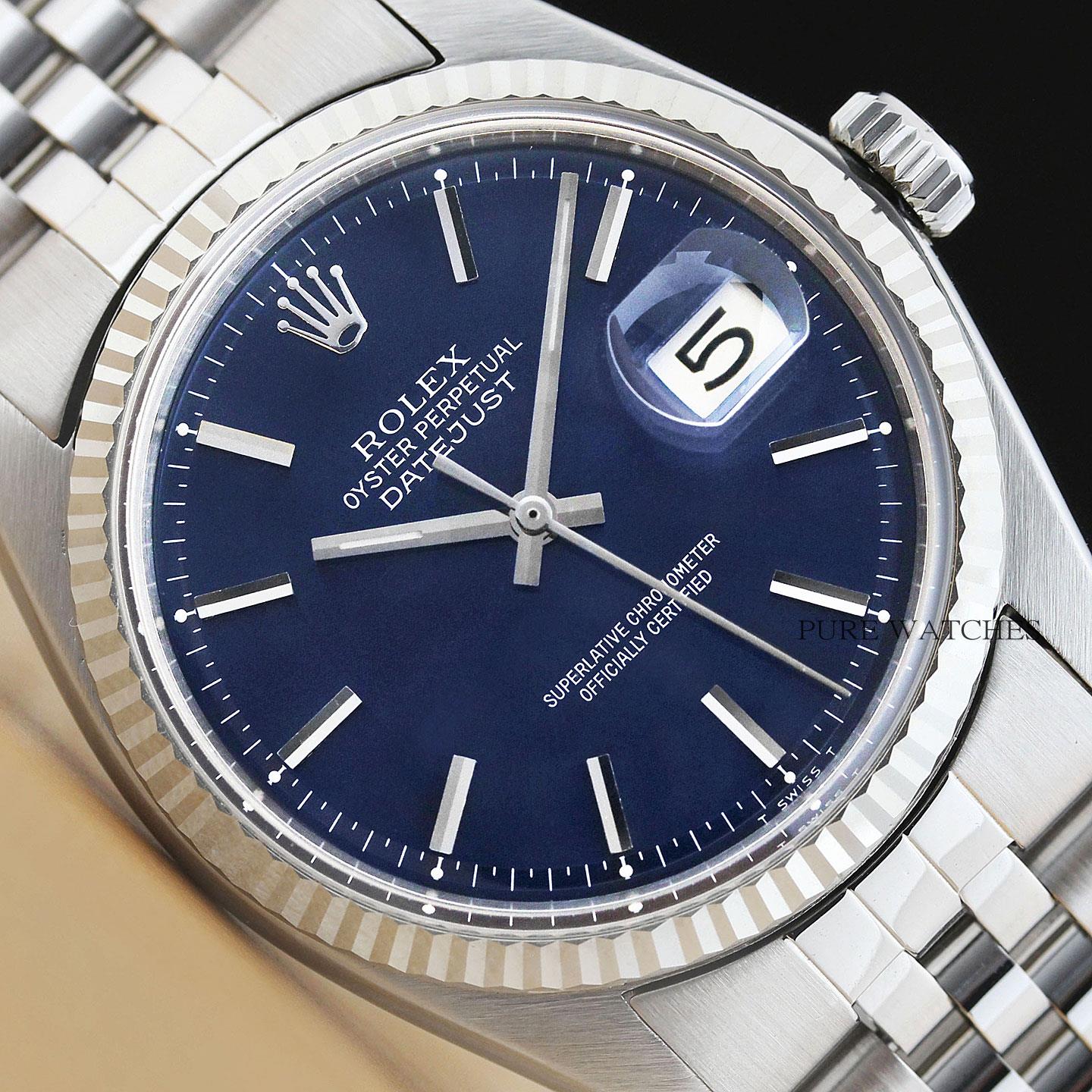 Rolex datejust white deals gold blue face