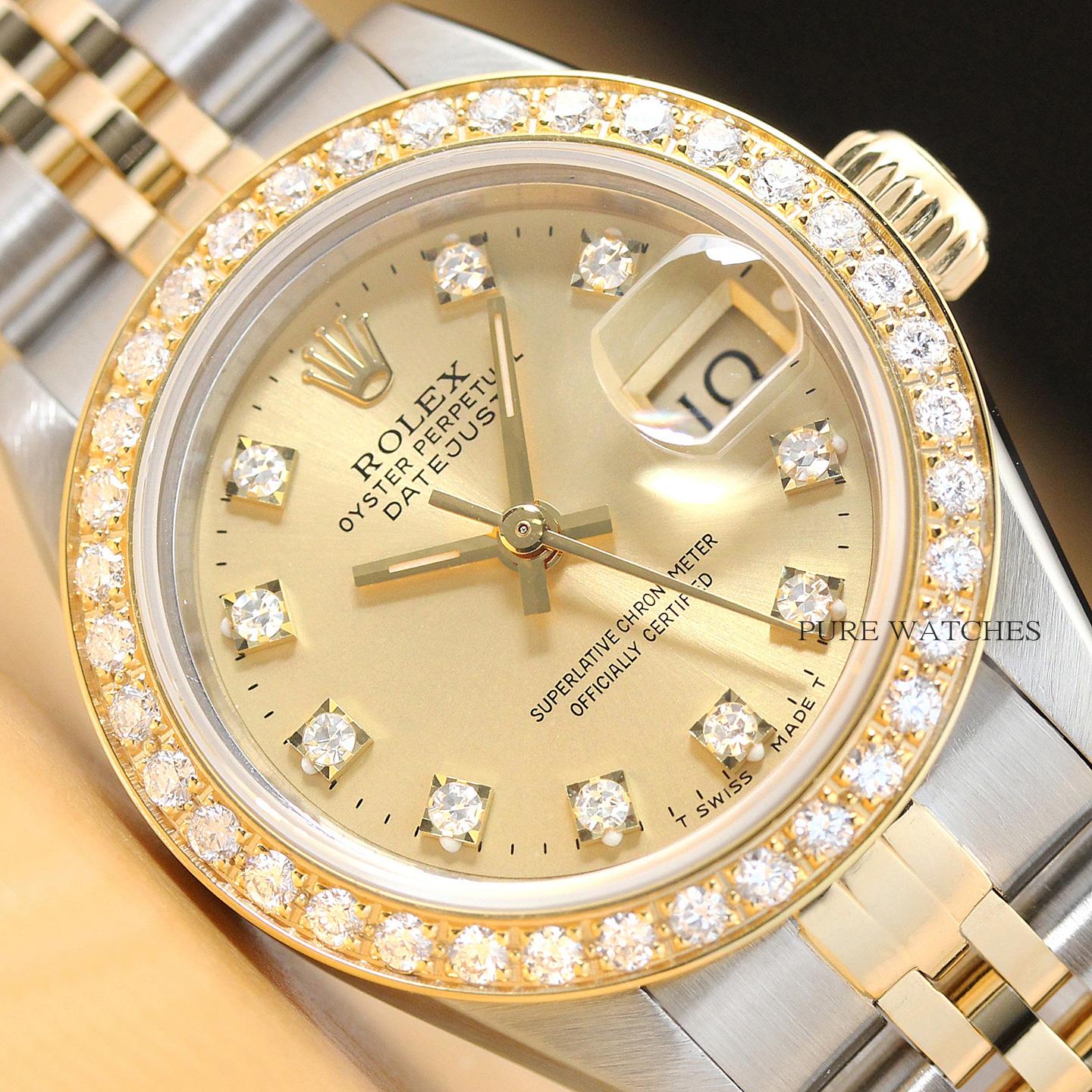 stainless steel rolex with diamonds