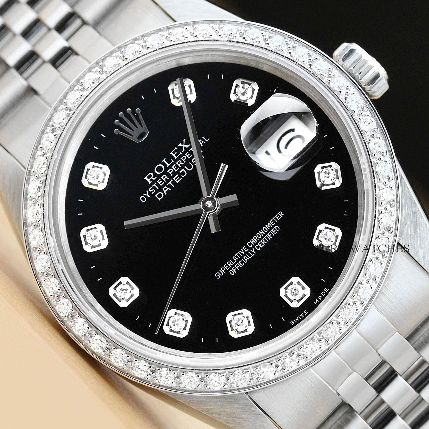 rolex black diamond watch