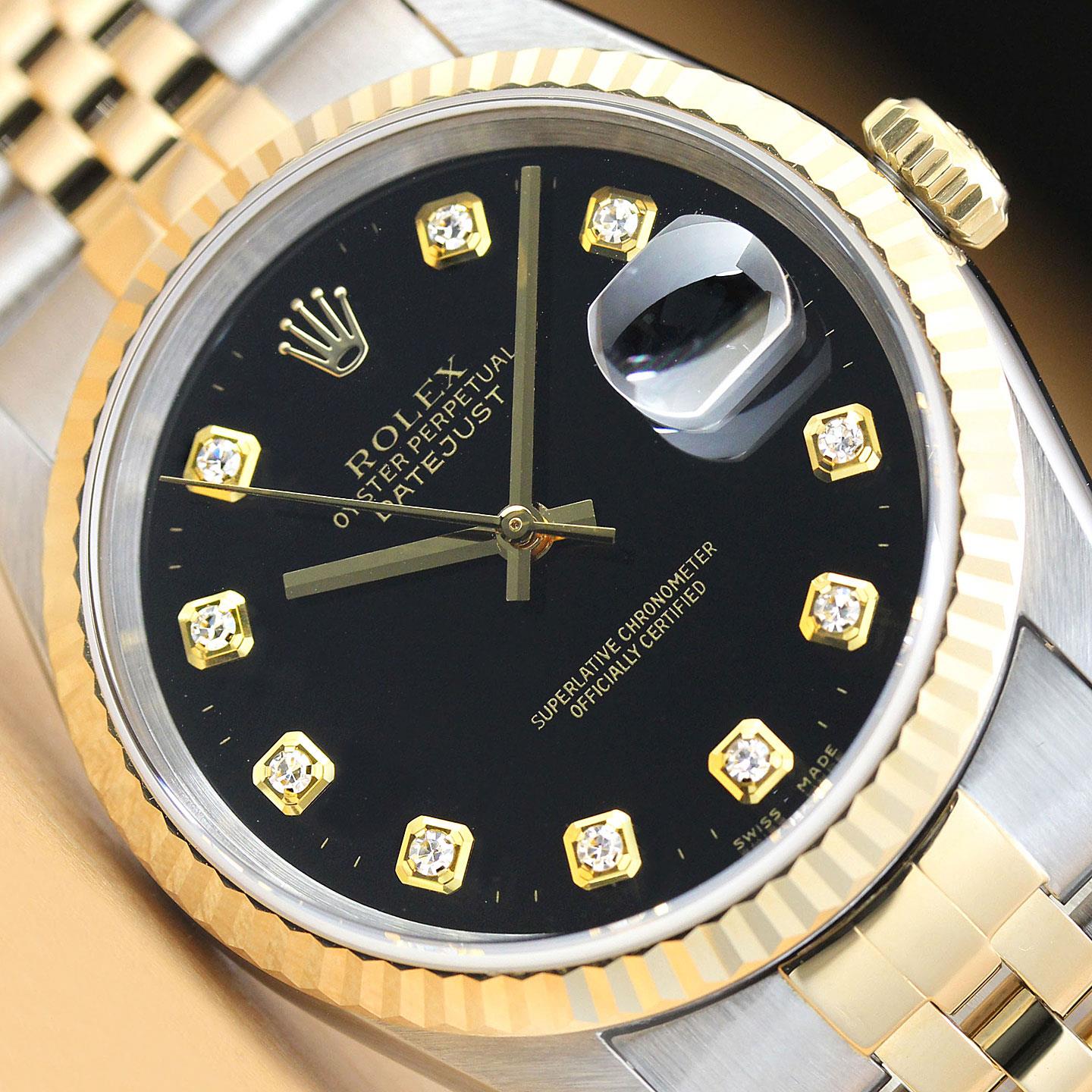 Rolex 16233 black clearance diamond dial