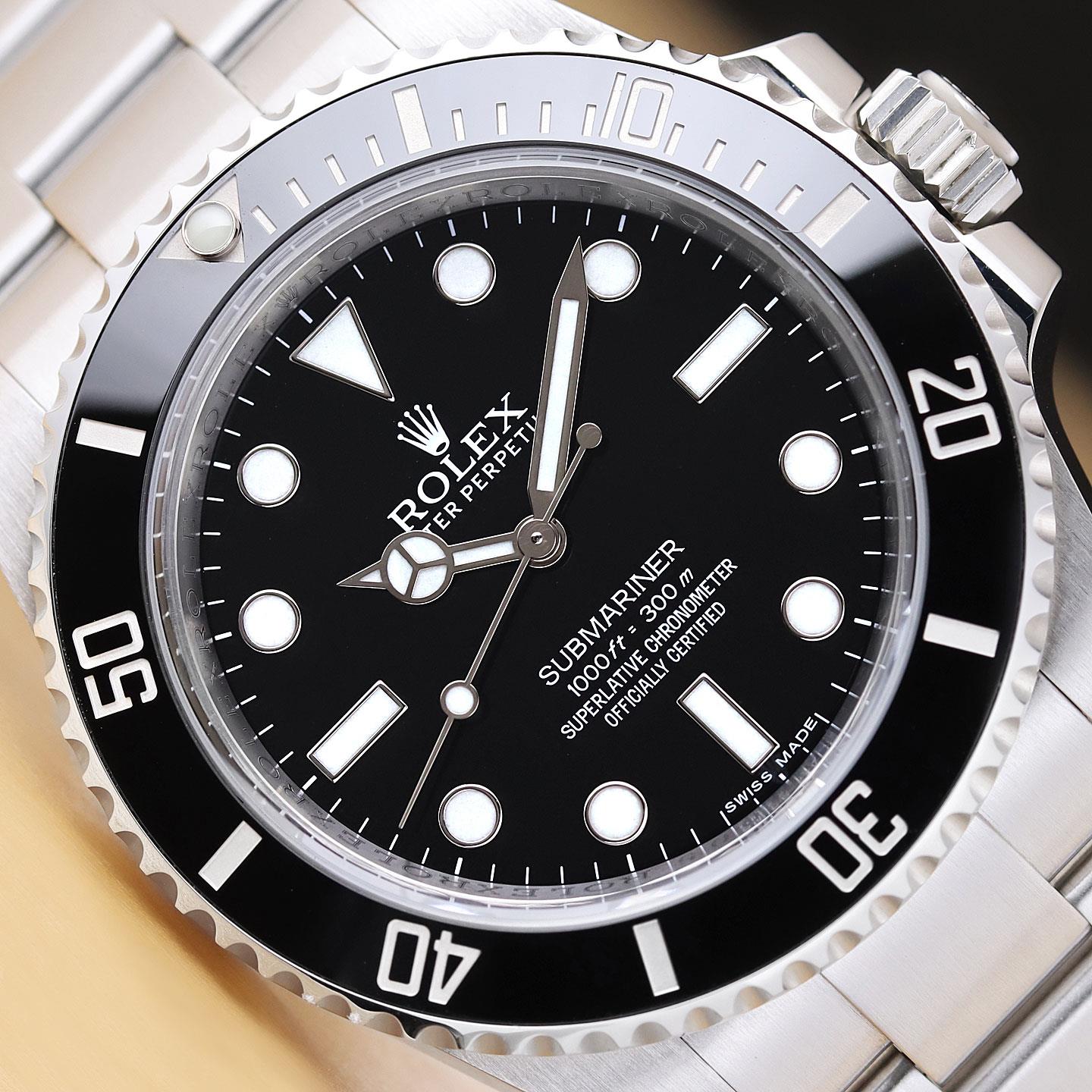 ROLEX SUBMARINER NO DATE 114060 CERAMIC 40MM BLACK DIAL STAINLESS
