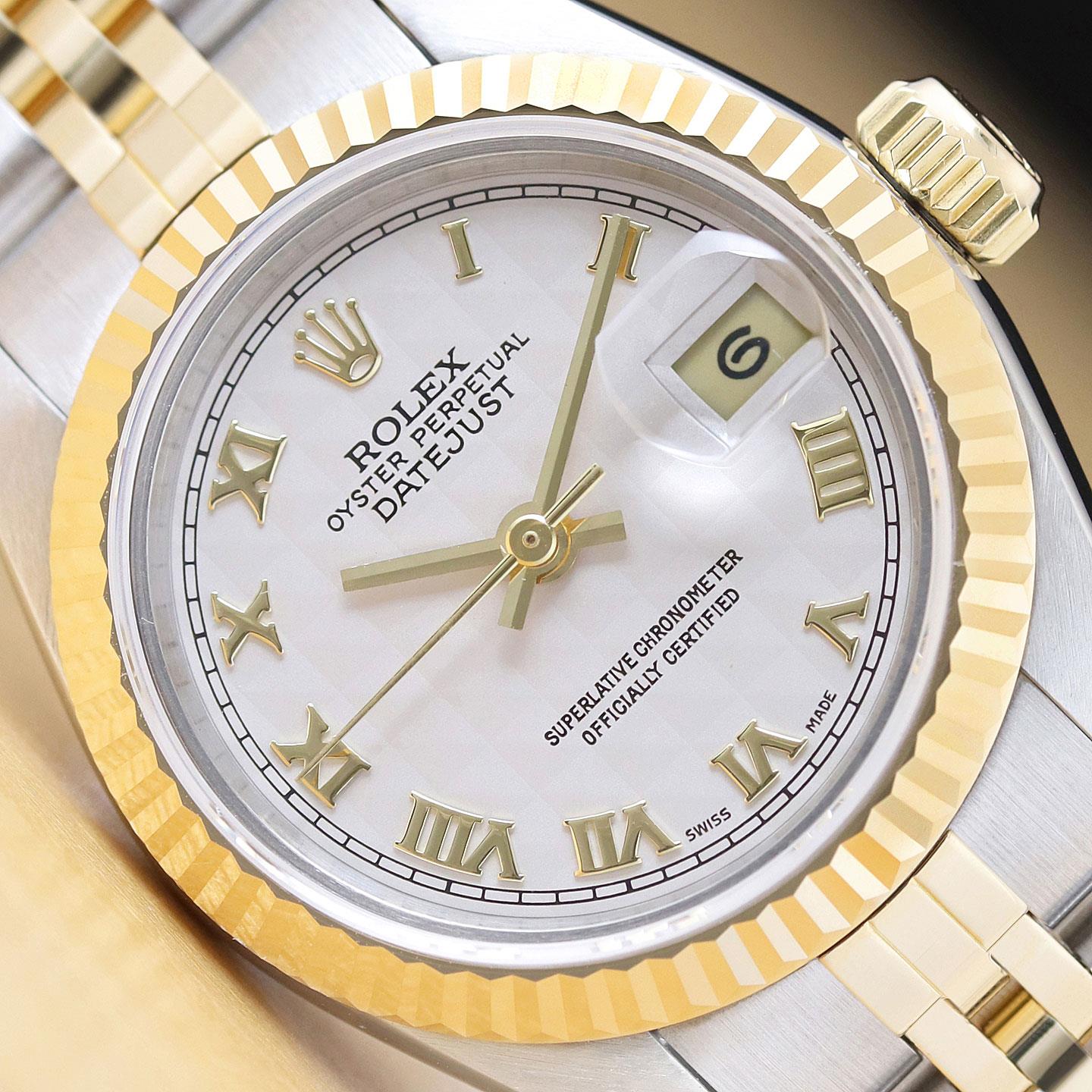 ROLEX DATEJUST 69173 2コマ ROLEX LADIES DATEJUST 69173 TWO TONE 18K YELLOW GOLD & STEEL
