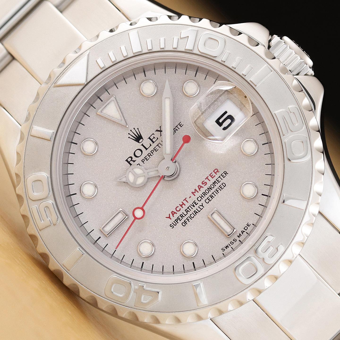 ROLEX LADIES YACHT-MASTER 169622 PLATINUM DIAL STAINLESS STEEL