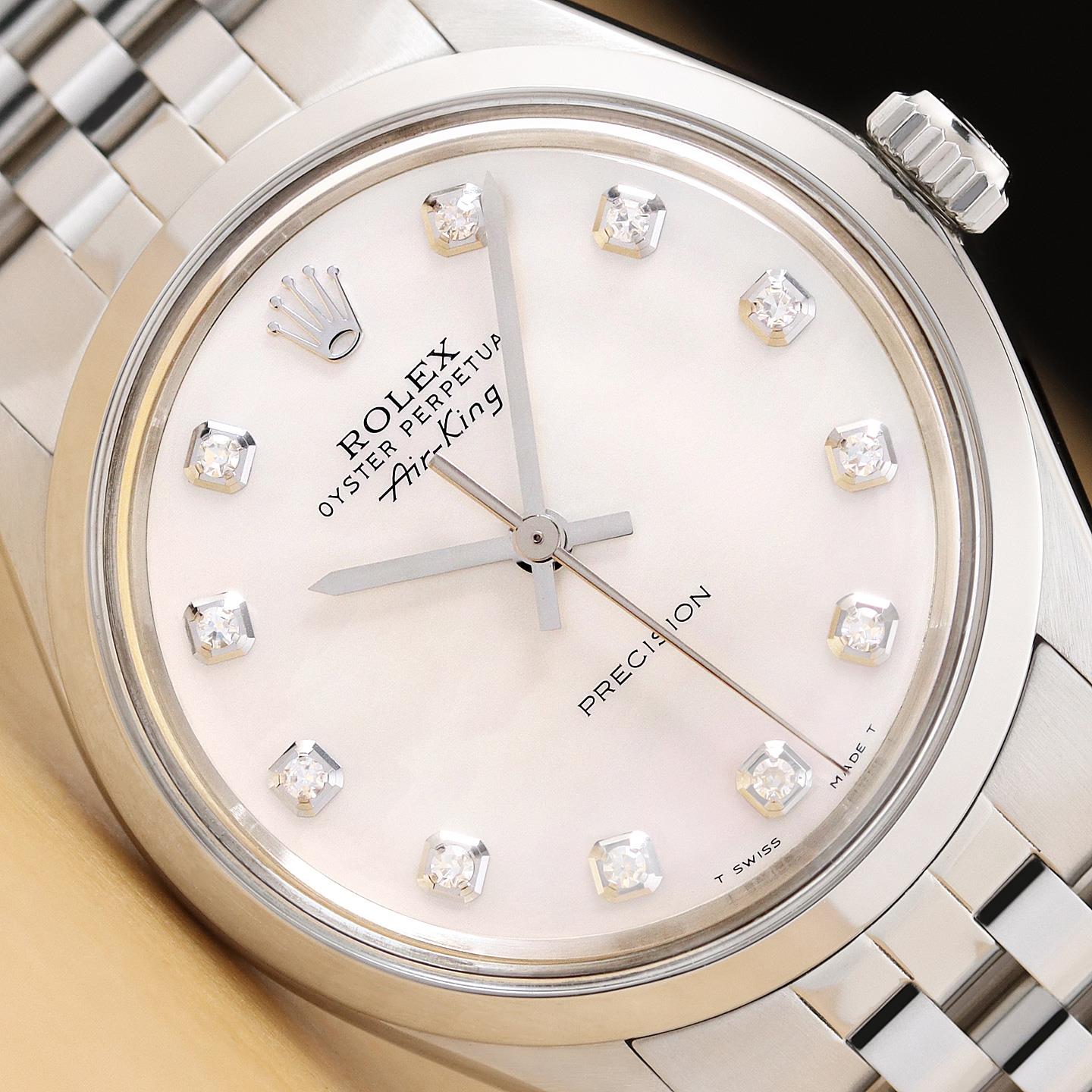 ROLEX OYSTER PERPETUAL AIR-KING 5500 MOTHER OF PEARL DIAL STEEL
