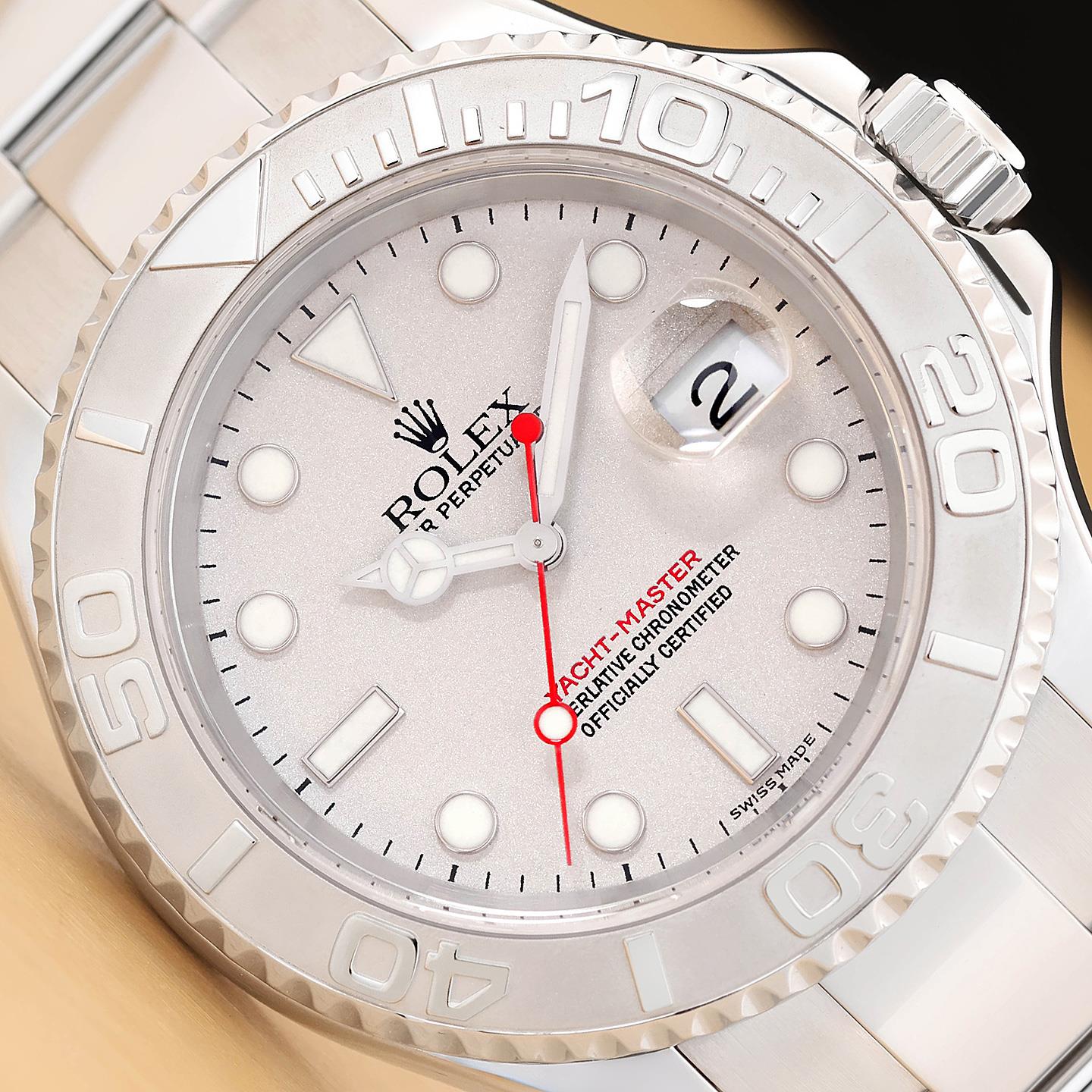 2003 ROLEX MENS YACHT-MASTER 16622 PLATINUM STAINLESS STEEL 40MM