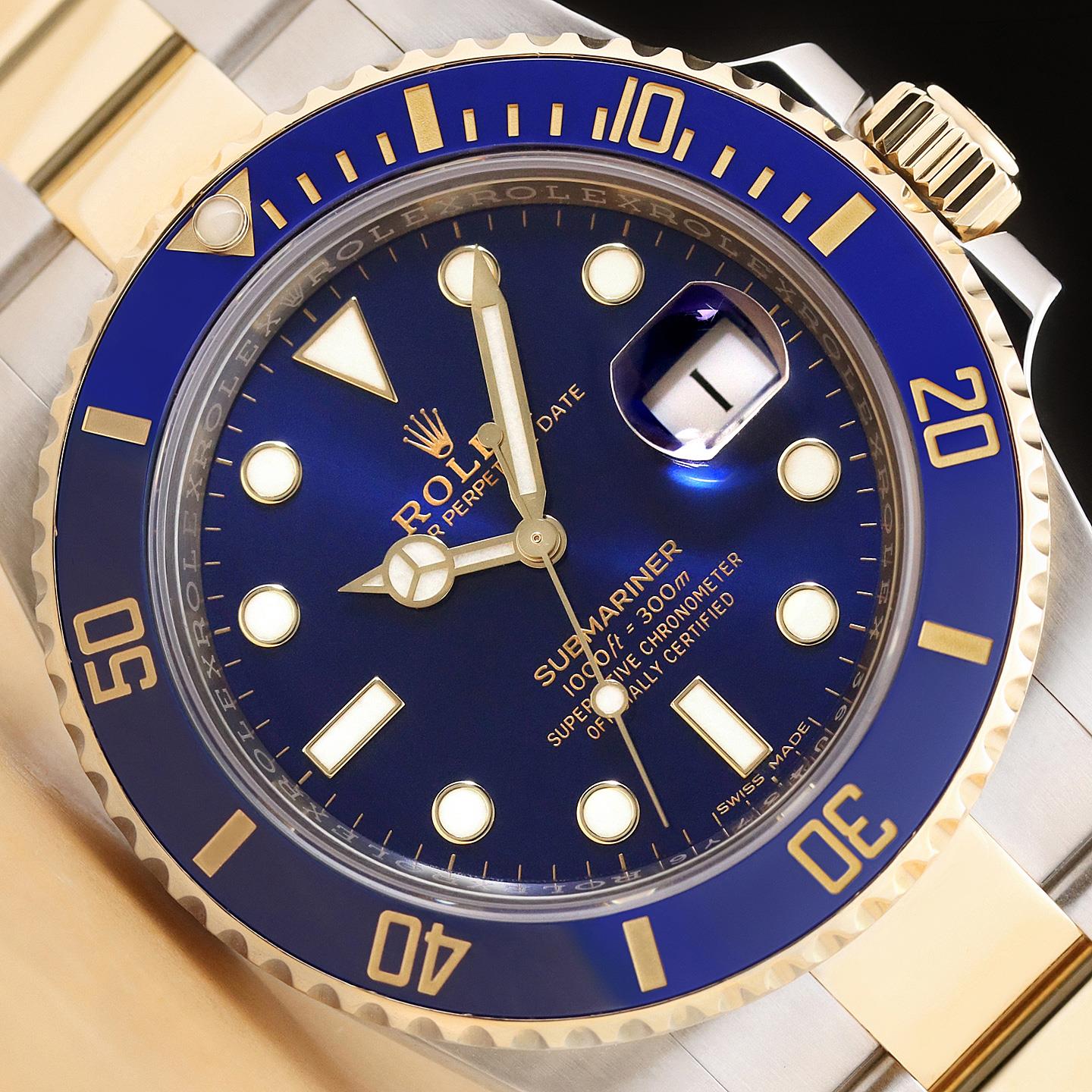 2019 CARD ROLEX SUBMARINER BLUESY 116613LB 18K GOLD STEEL CERAMIC