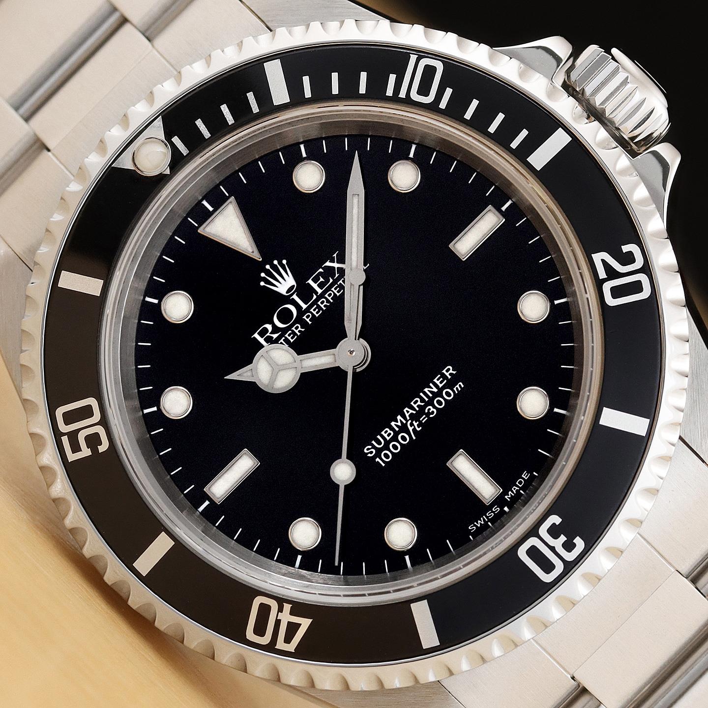 2000 ROLEX MENS SUBMARINER 14060 NO DATE 40MM BLACK STAINLESS 