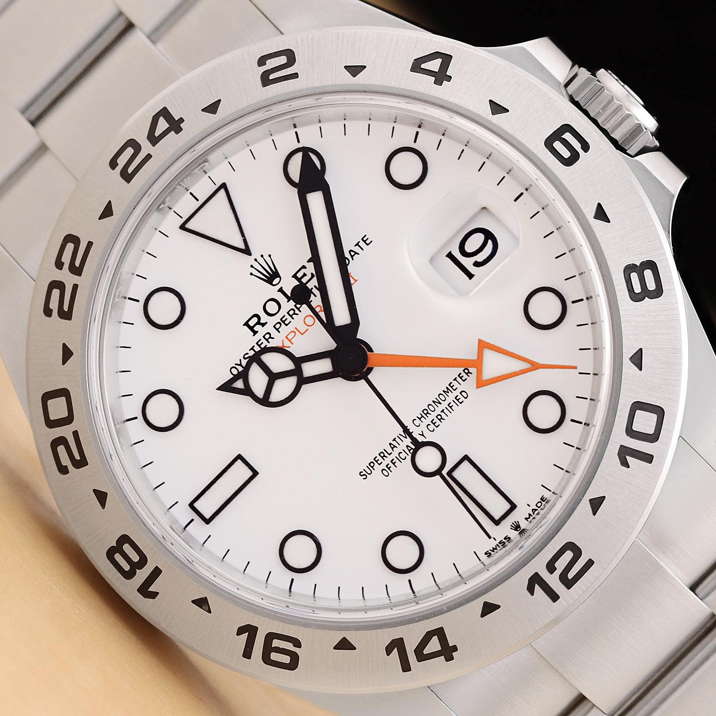 2022 CARD ROLEX EXPLORER II 226570 42MM POLAR WHITE GMT DATE STEEL