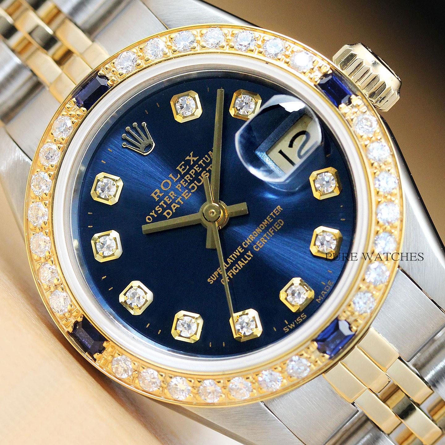 blue face diamond rolex