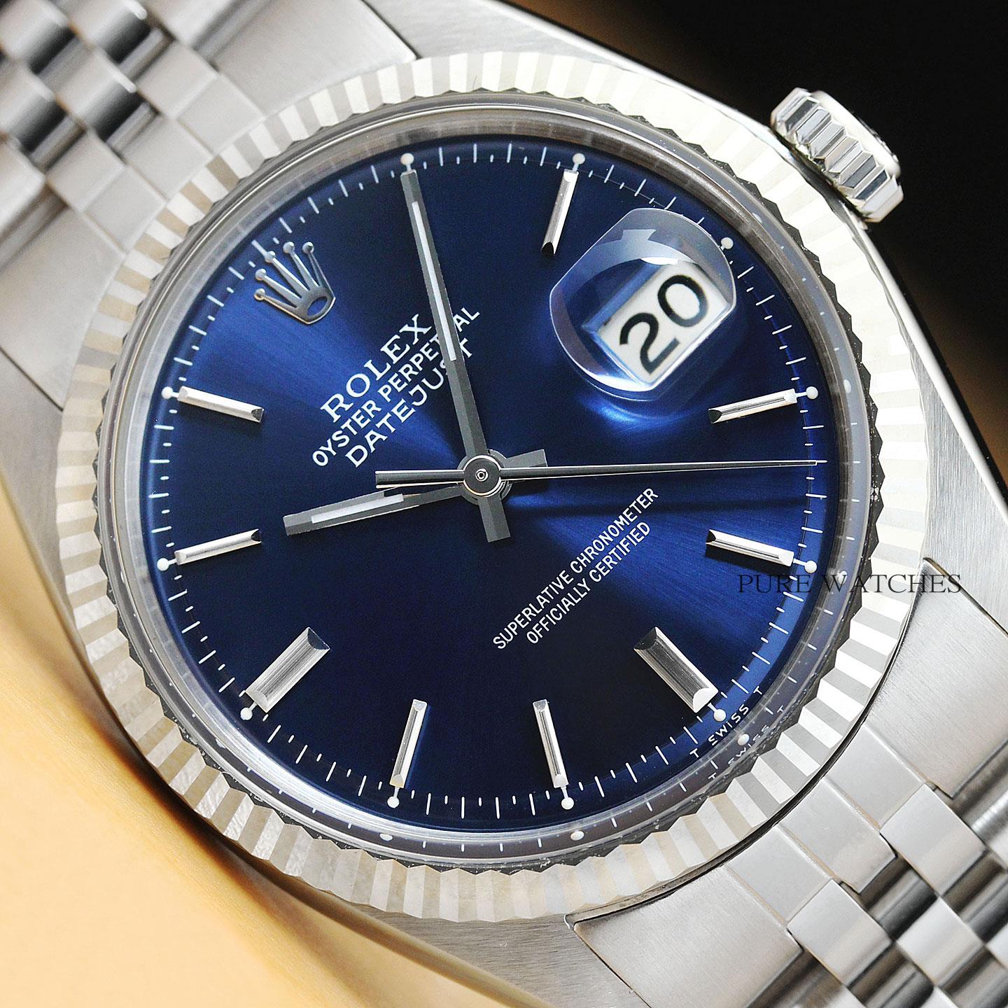rolex blue dial watch