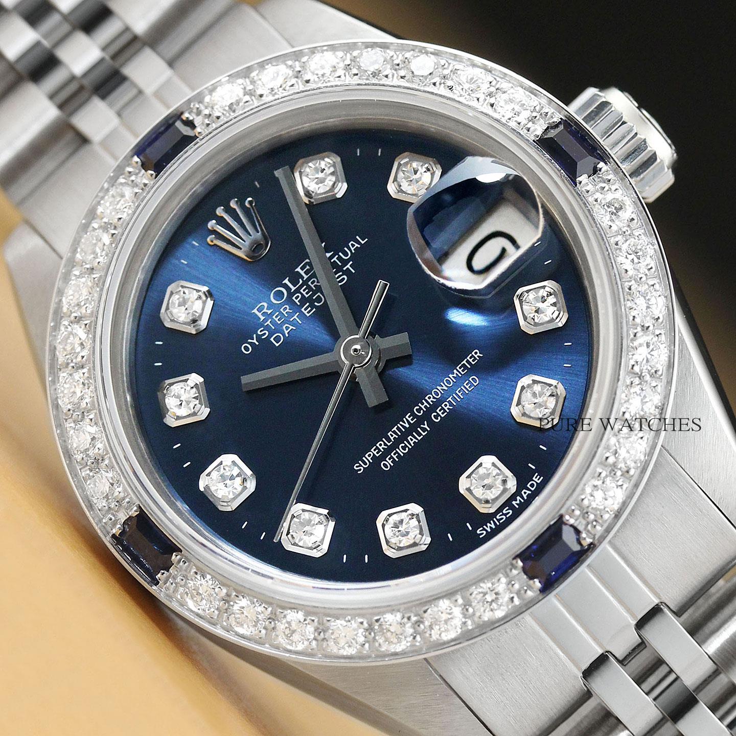rolex blue dial watch