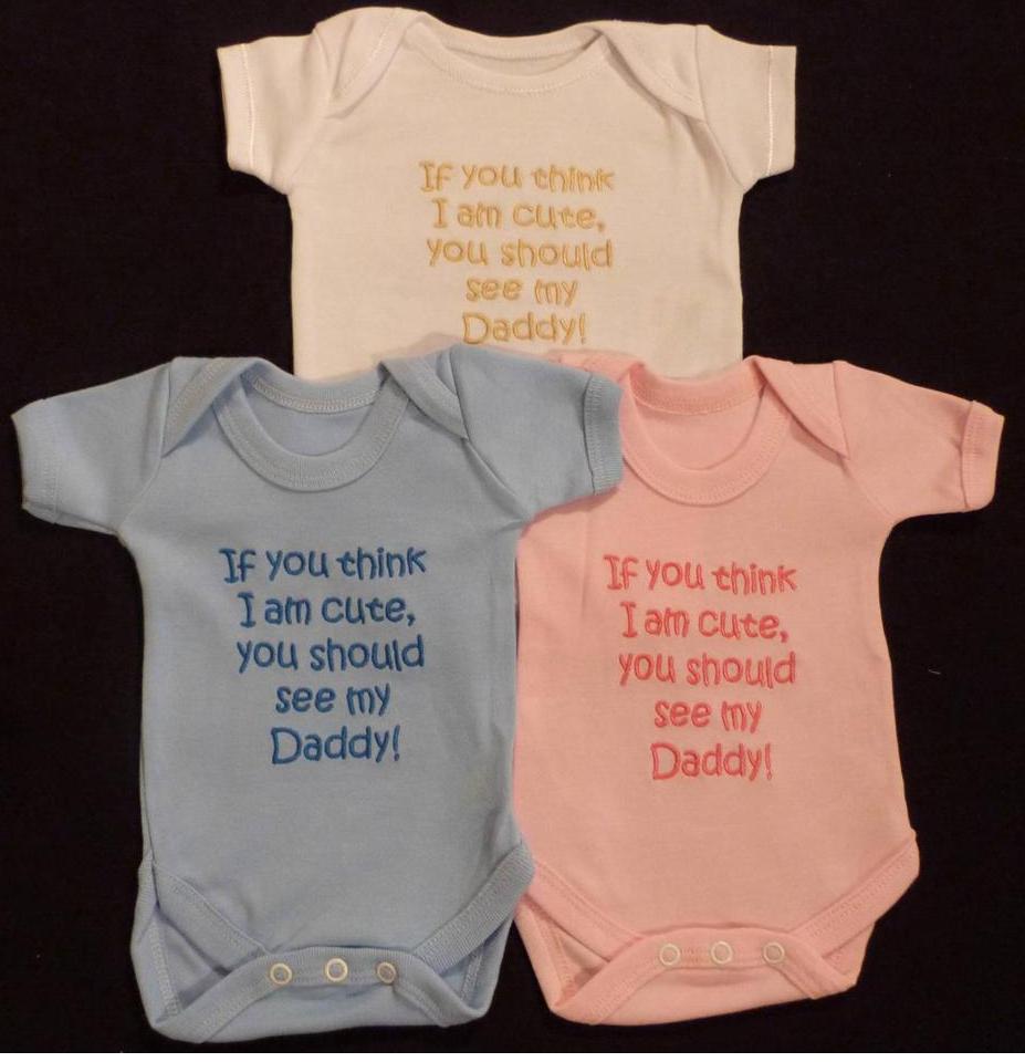 Think Cute Daddy Babies Vest Grow Boy Girl Think Cute Daddy Babies Vest Grow Boy Girl