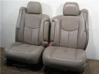 thumbnail image 2 of 1999-2002 Chevy Silverado Synthetic Leather Seat Covers – Tan – Front Bucket With Headrest 2 of 4