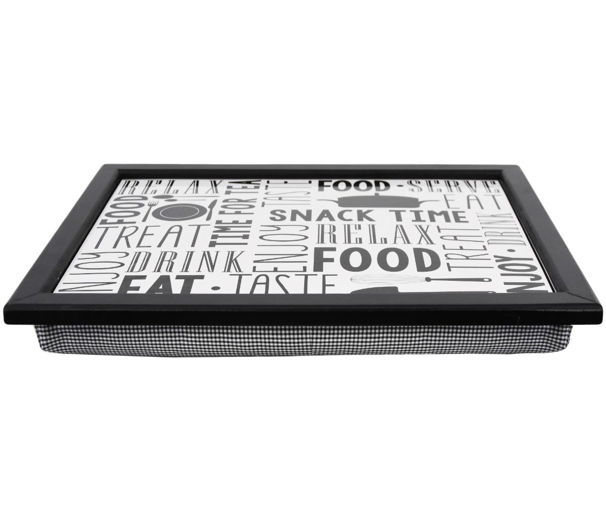 Large Wooden Soft Padded Cushioned Bean Bag Lap Dinner Laptop Food TV