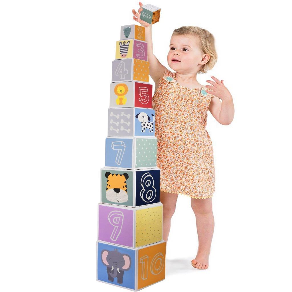 Kids Cardboard Games Nesting & Stacking Blocks Set, Puzzle Set & Memory