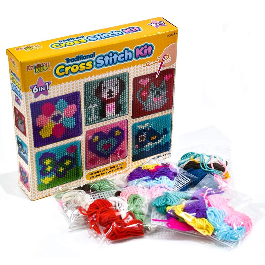 Kids 6 in 1 Traditional Cross Stitch Kit 6 Childrens Designs Tapestry