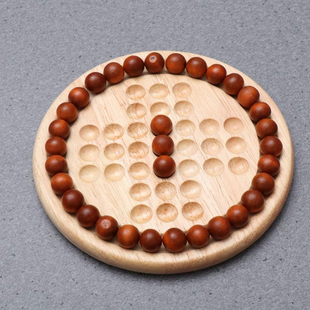 Peg Solitaire with Wooden Marbles Board Game 21cm Traditional Game of Strategy 5060758210552 eBay