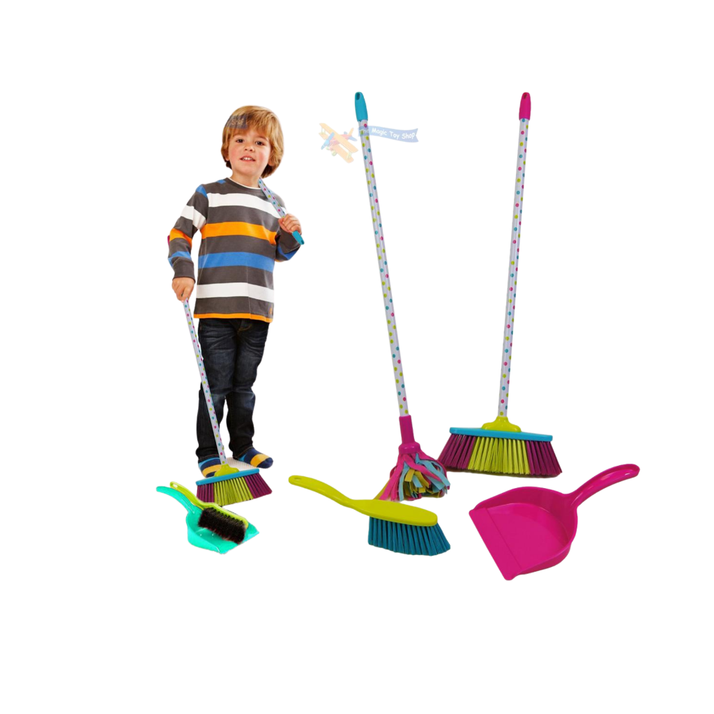 NEW Childrens Kids Cleaning Sweeping Play Set Mop Broom Brush Dustpan