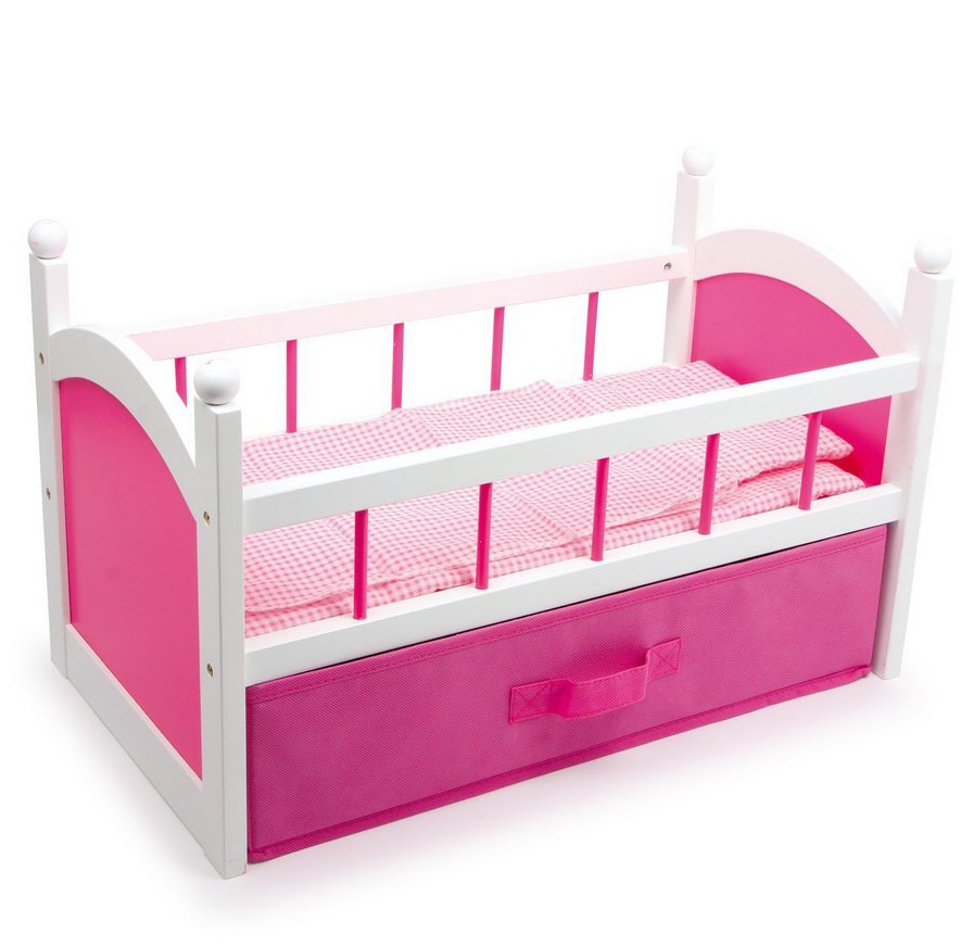 NEW Dolls Wooden Set High Chair Rocking Crib Cot Bed Pram ...