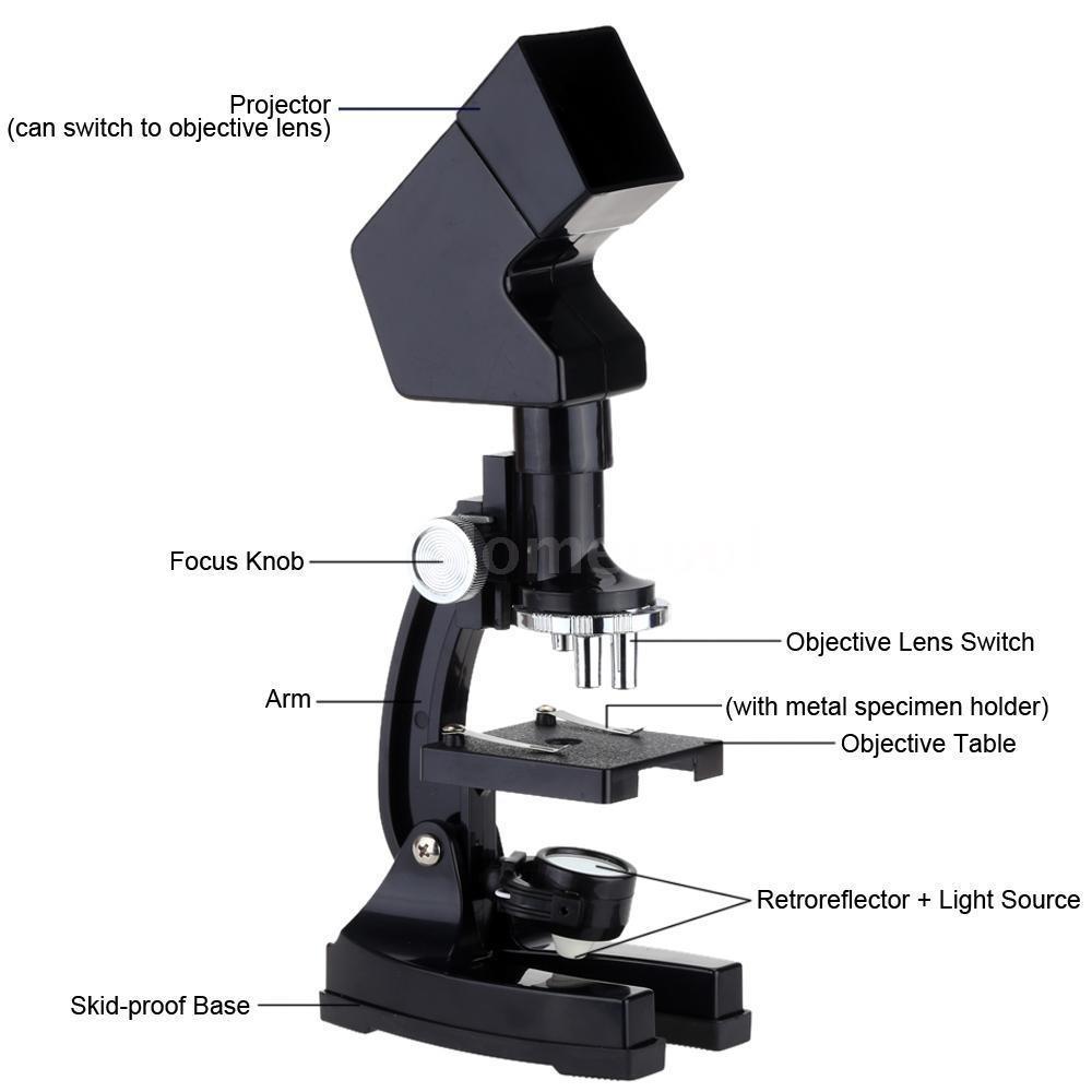 100x1200x Students Projection Microscope Advanced Science Set Kit