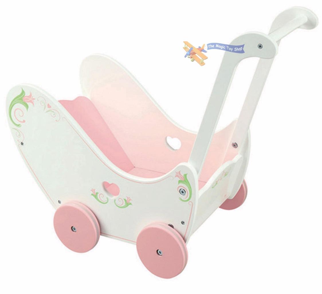 NEW Dolls Wooden Set High Chair Rocking Crib Cot Bed Pram Pushchair