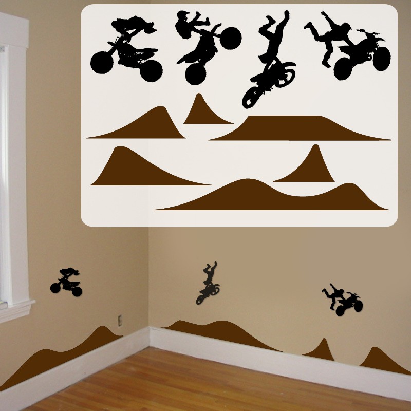 Details About Motocross Kids Room Decals Fathead Style Wall Vinyl