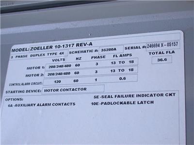 Details About Zoeller Sje Rhombus 10 1317 Rev A Pump Duplex Control Panel Enclosure Diagram